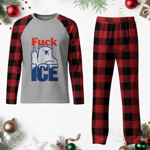Fck Ice Plaid Pajama Set Get The Fck Out Of Minneapolis Polar Bear TS10 Buffalo Plaid Print Your Wear