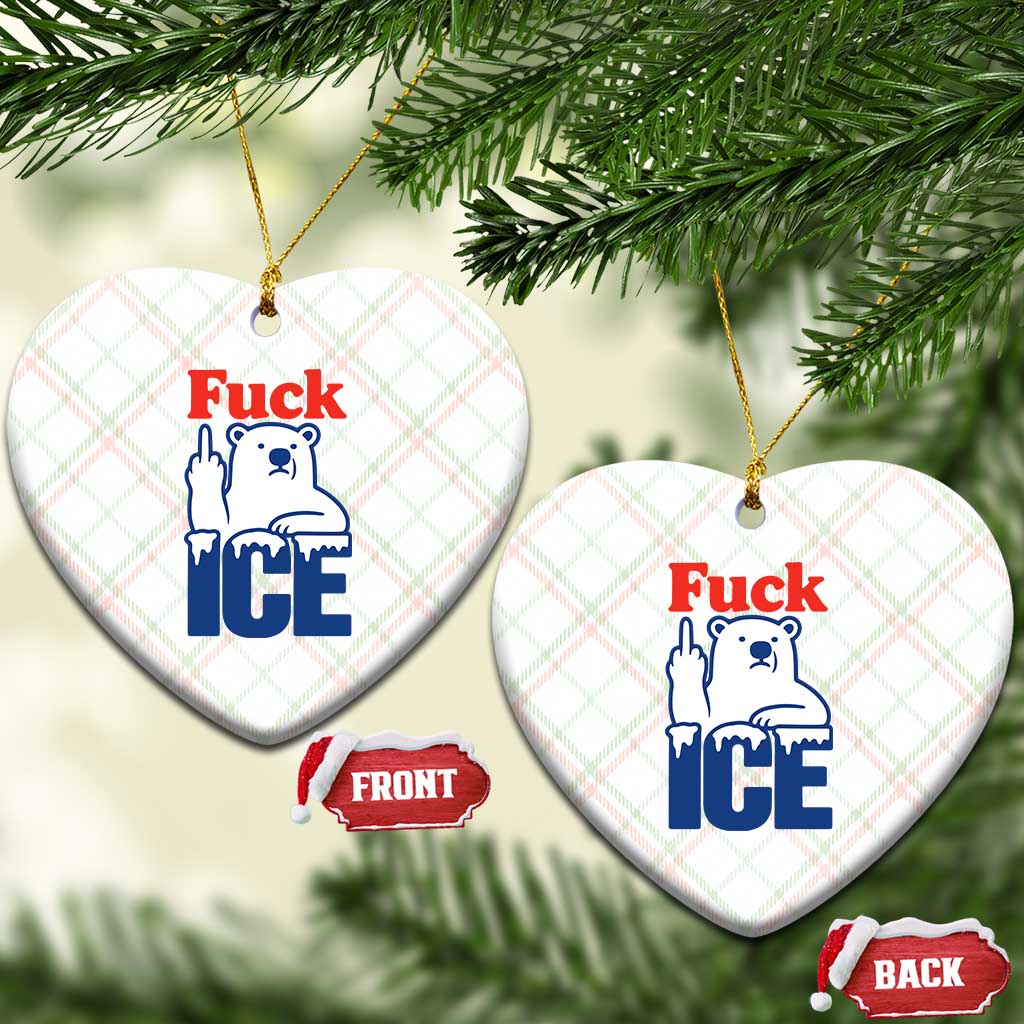 Fck Ice Ceramic Ornament Get The Fck Out Of Minneapolis Polar Bear TS10 Print Your Wear