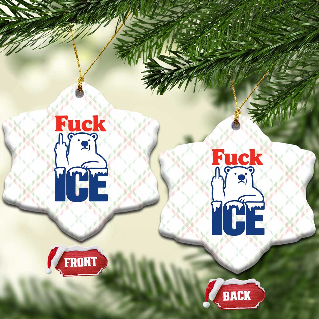 Fck Ice Ceramic Ornament Get The Fck Out Of Minneapolis Polar Bear TS10 Print Your Wear
