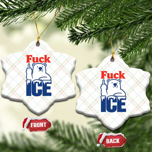Fck Ice Ceramic Ornament Get The Fck Out Of Minneapolis Polar Bear TS10 Print Your Wear