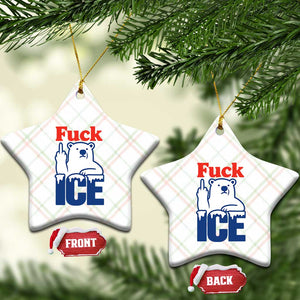 Fck Ice Ceramic Ornament Get The Fck Out Of Minneapolis Polar Bear TS10 Print Your Wear