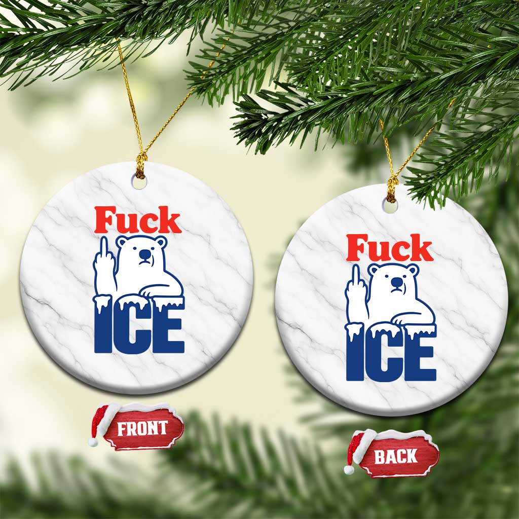 Fck Ice Ceramic Ornament Get The Fck Out Of Minneapolis Polar Bear TS10 1pc White Marble Print Your Wear
