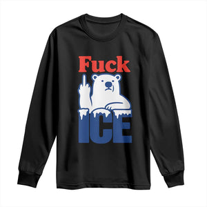 Fck Ice Long Sleeve Shirt Get The Fck Out Of Minneapolis Polar Bear TS10 Black Print Your Wear
