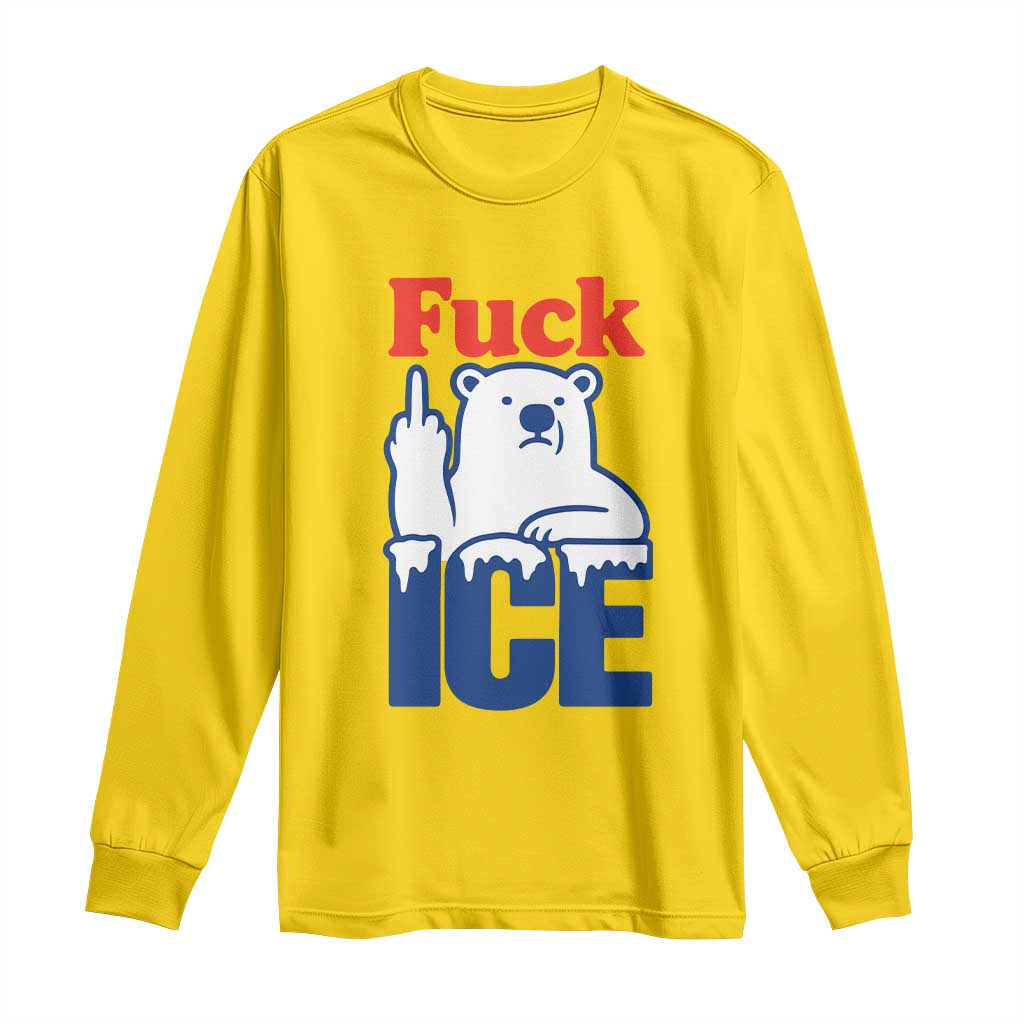 Fck Ice Long Sleeve Shirt Get The Fck Out Of Minneapolis Polar Bear TS10 Daisy Print Your Wear