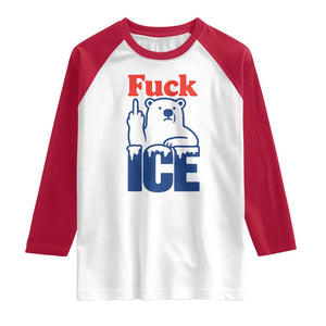 Fck Ice Raglan Shirt Get The Fck Out Of Minneapolis Polar Bear TS10 White Red Print Your Wear