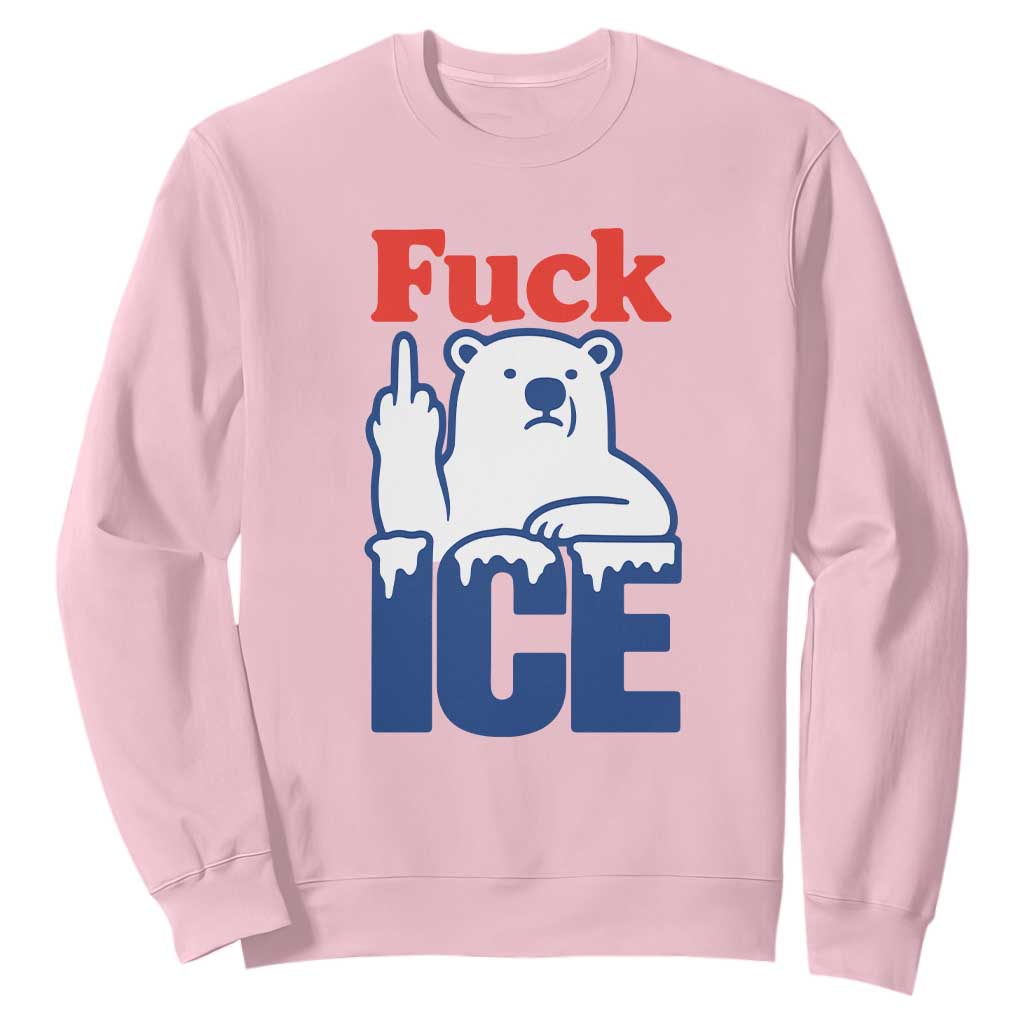 Fck Ice Sweatshirt Get The Fck Out Of Minneapolis Polar Bear TS10 Light Pink Print Your Wear