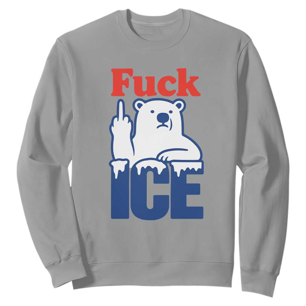 Fck Ice Sweatshirt Get The Fck Out Of Minneapolis Polar Bear TS10 Sport Gray Print Your Wear