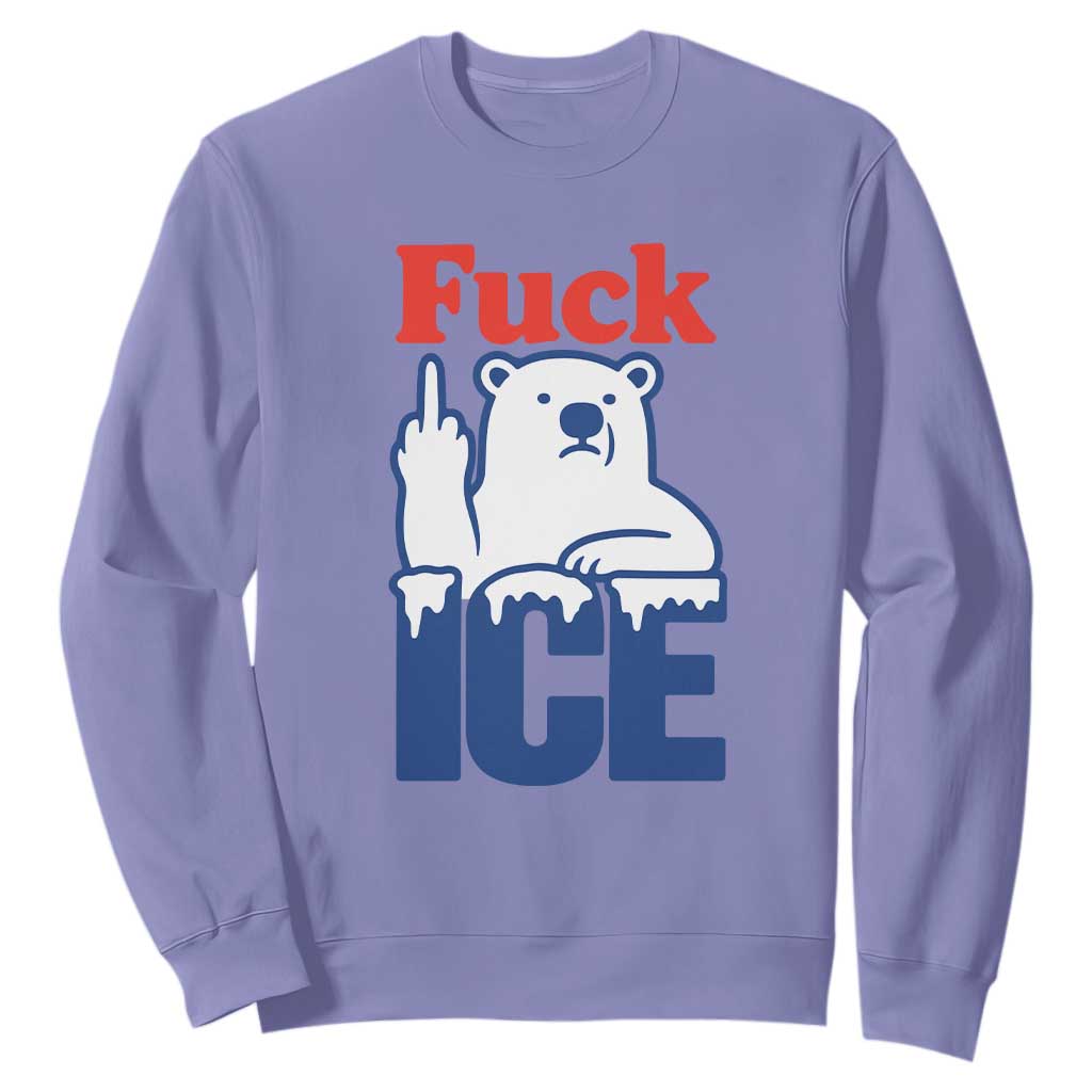 Fck Ice Sweatshirt Get The Fck Out Of Minneapolis Polar Bear TS10 Violet Print Your Wear