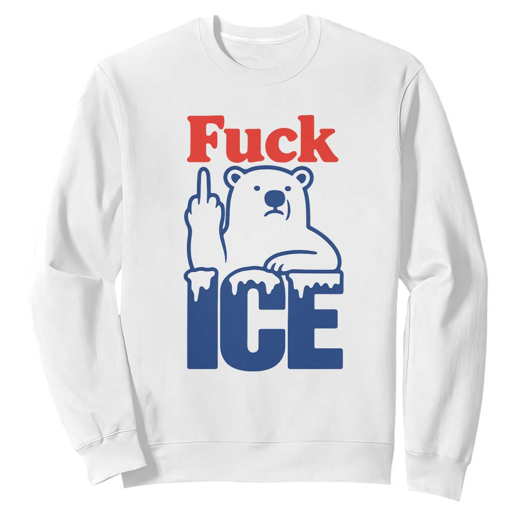 Fck Ice Sweatshirt Get The Fck Out Of Minneapolis Polar Bear TS10 White Print Your Wear