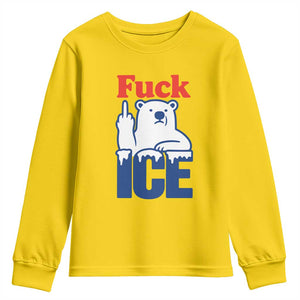 Fck Ice Youth Sweatshirt Get The Fck Out Of Minneapolis Polar Bear TS10 Daisy Print Your Wear