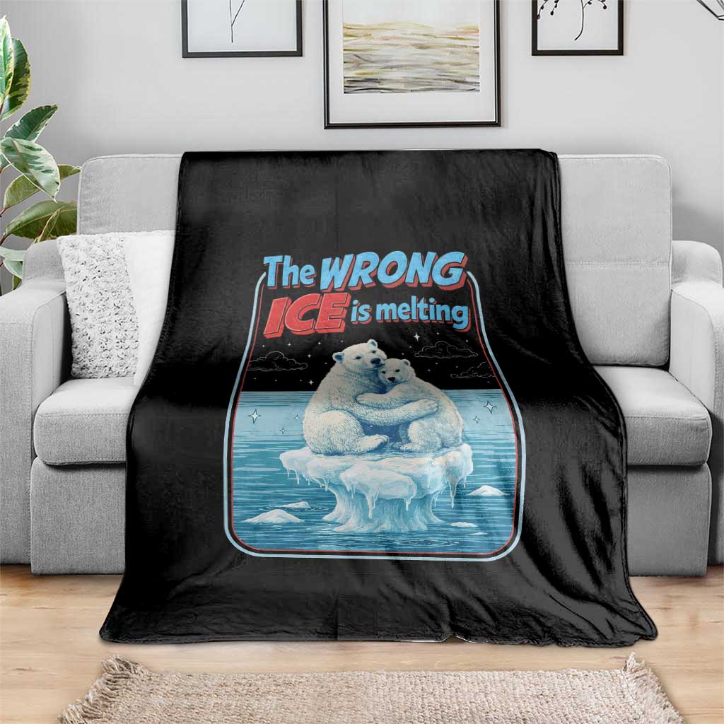 Fck Ice Throw Blanket The Wrong Ice Is Melting Polar Bear Social Justice TS10 Print Your Wear