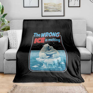 Fck Ice Throw Blanket The Wrong Ice Is Melting Polar Bear Social Justice TS10 Print Your Wear