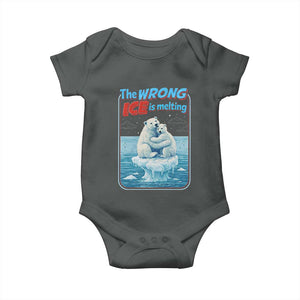 Fck Ice Baby Onesie The Wrong Ice Is Melting Polar Bear Social Justice TS10 Dark Heather Print Your Wear
