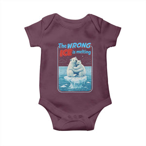 Fck Ice Baby Onesie The Wrong Ice Is Melting Polar Bear Social Justice TS10 Maroon Print Your Wear