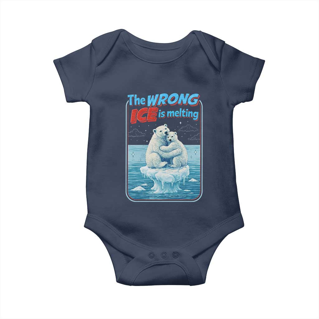 Fck Ice Baby Onesie The Wrong Ice Is Melting Polar Bear Social Justice TS10 Navy Print Your Wear