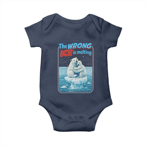 Fck Ice Baby Onesie The Wrong Ice Is Melting Polar Bear Social Justice TS10 Navy Print Your Wear