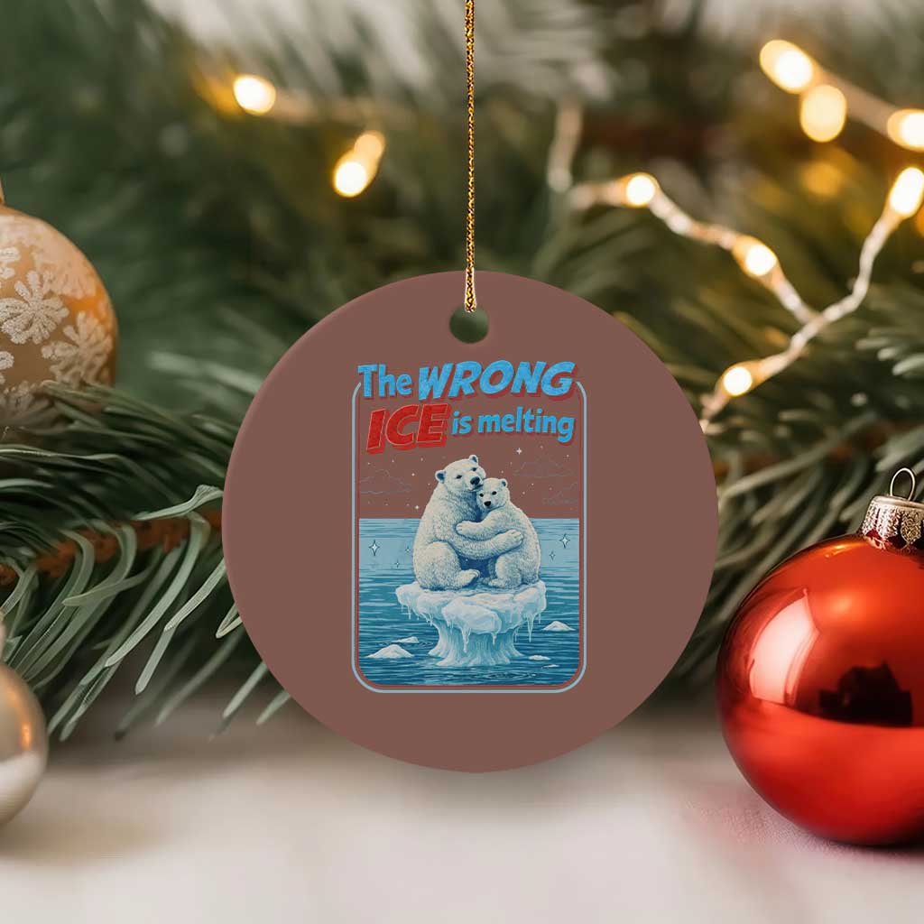 Fck Ice Ceramic Ornament The Wrong Ice Is Melting Polar Bear Social Justice TS10 1pc Mocha Print Your Wear