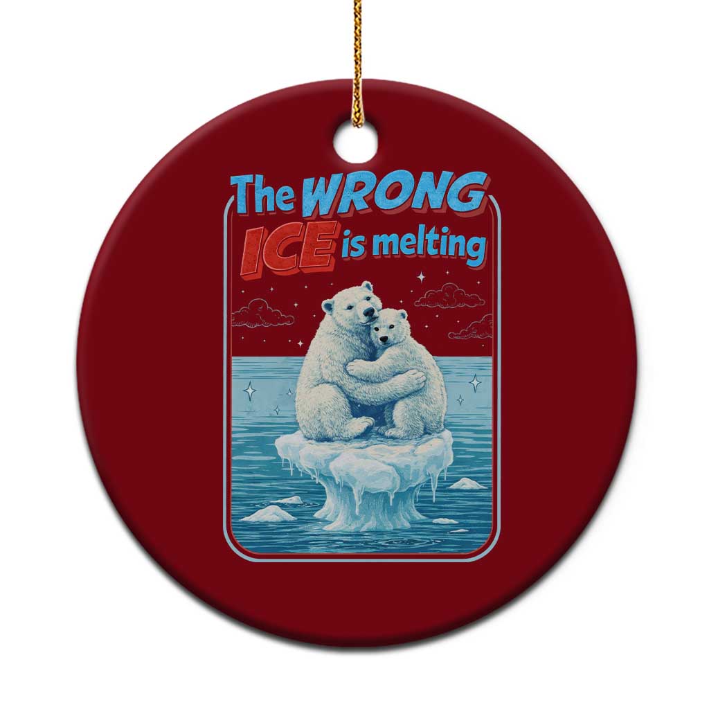 Fck Ice Ceramic Ornament The Wrong Ice Is Melting Polar Bear Social Justice TS10 1pc Red Print Your Wear