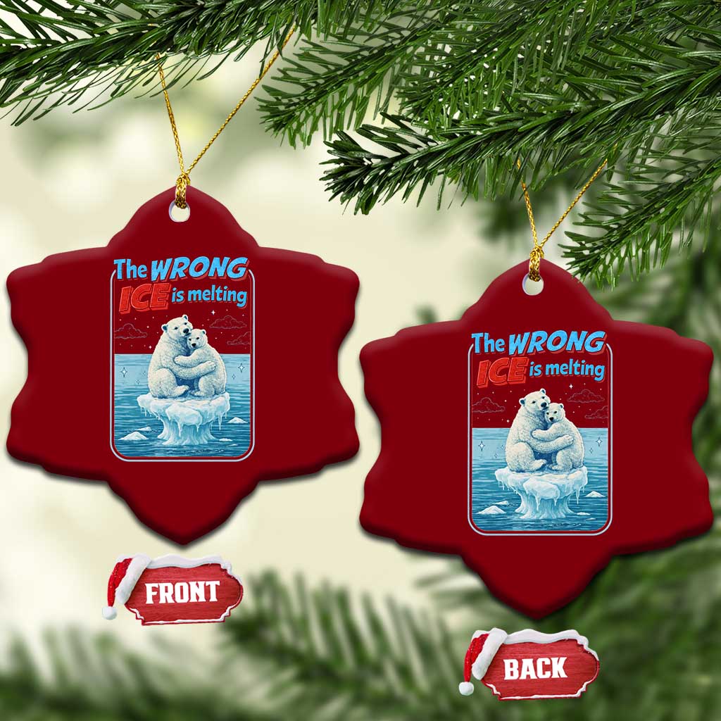 Fck Ice Ceramic Ornament The Wrong Ice Is Melting Polar Bear Social Justice TS10 Print Your Wear