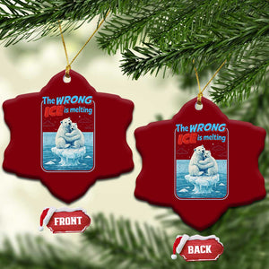 Fck Ice Ceramic Ornament The Wrong Ice Is Melting Polar Bear Social Justice TS10 Print Your Wear