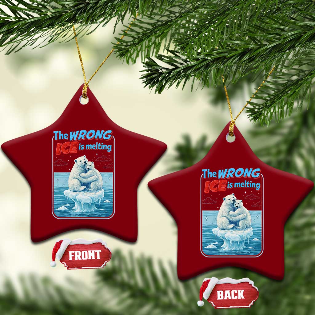 Fck Ice Ceramic Ornament The Wrong Ice Is Melting Polar Bear Social Justice TS10 Print Your Wear