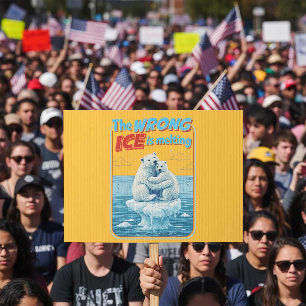 Fck Ice Protest Sign The Wrong Ice Is Melting Polar Bear Social Justice TS10 Horizontal 18