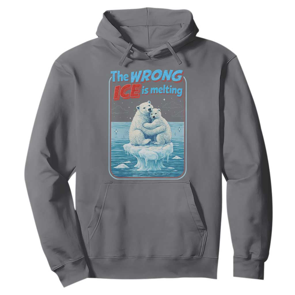 Fck Ice Hoodie The Wrong Ice Is Melting Polar Bear Social Justice TS10 Charcoal Print Your Wear