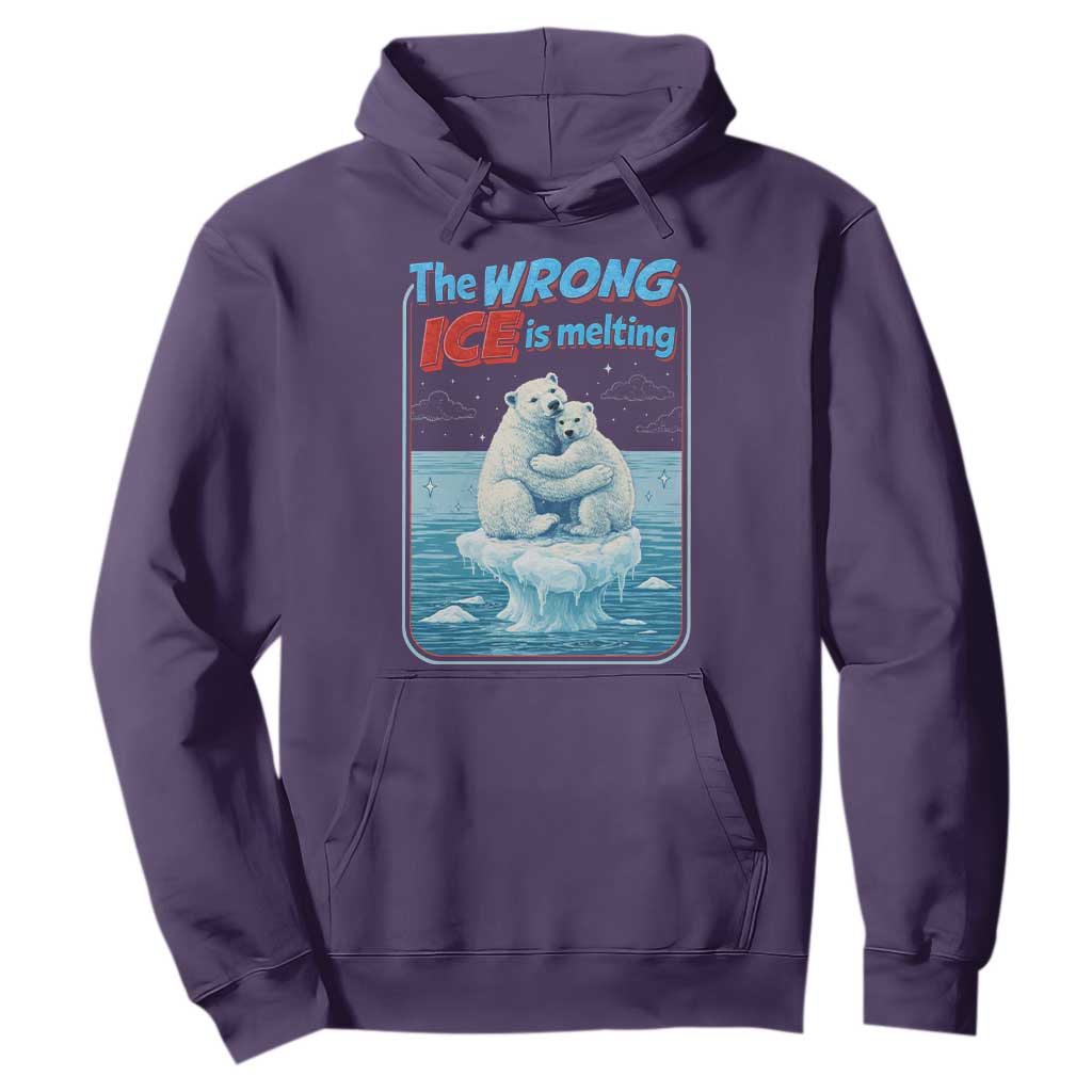 Fck Ice Hoodie The Wrong Ice Is Melting Polar Bear Social Justice TS10 Purple Print Your Wear