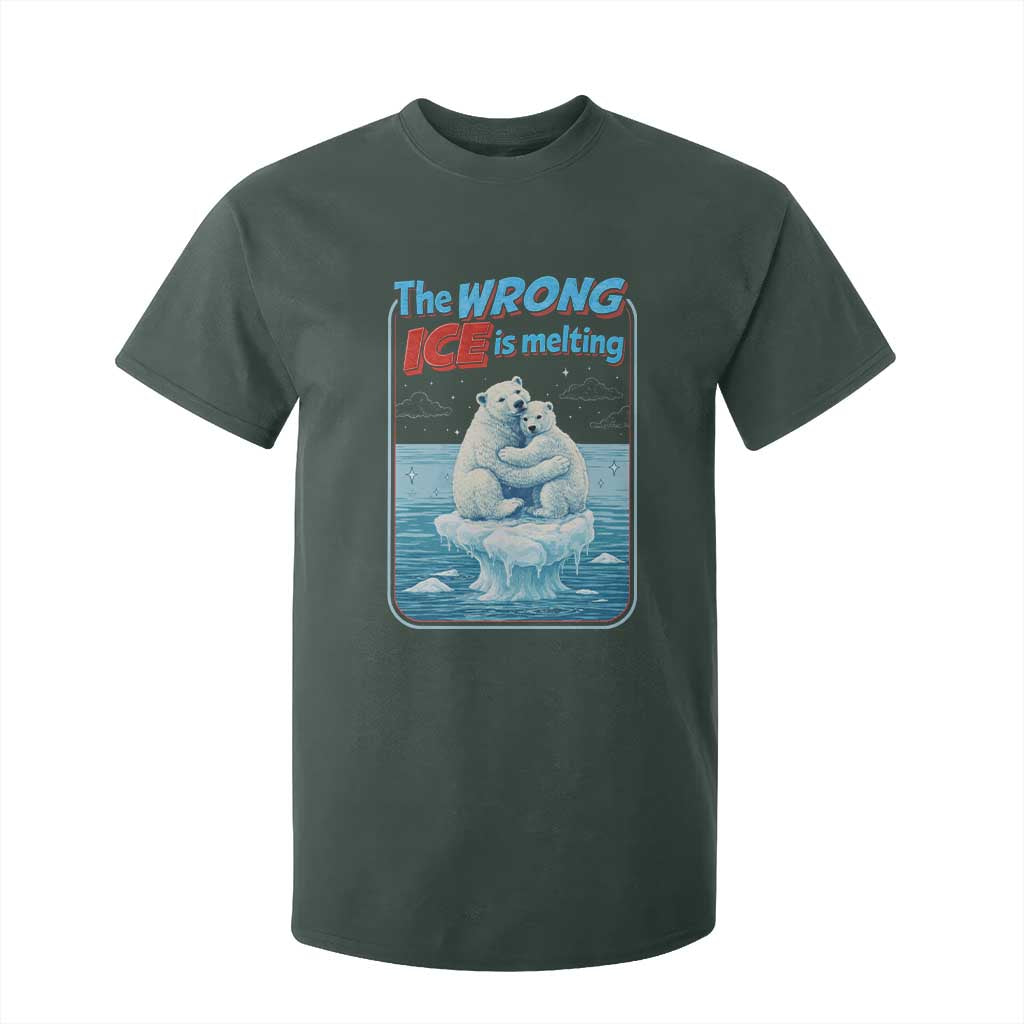 Fck Ice T Shirt For Kid The Wrong Ice Is Melting Polar Bear Social Justice TS10 Dark Forest Green Print Your Wear