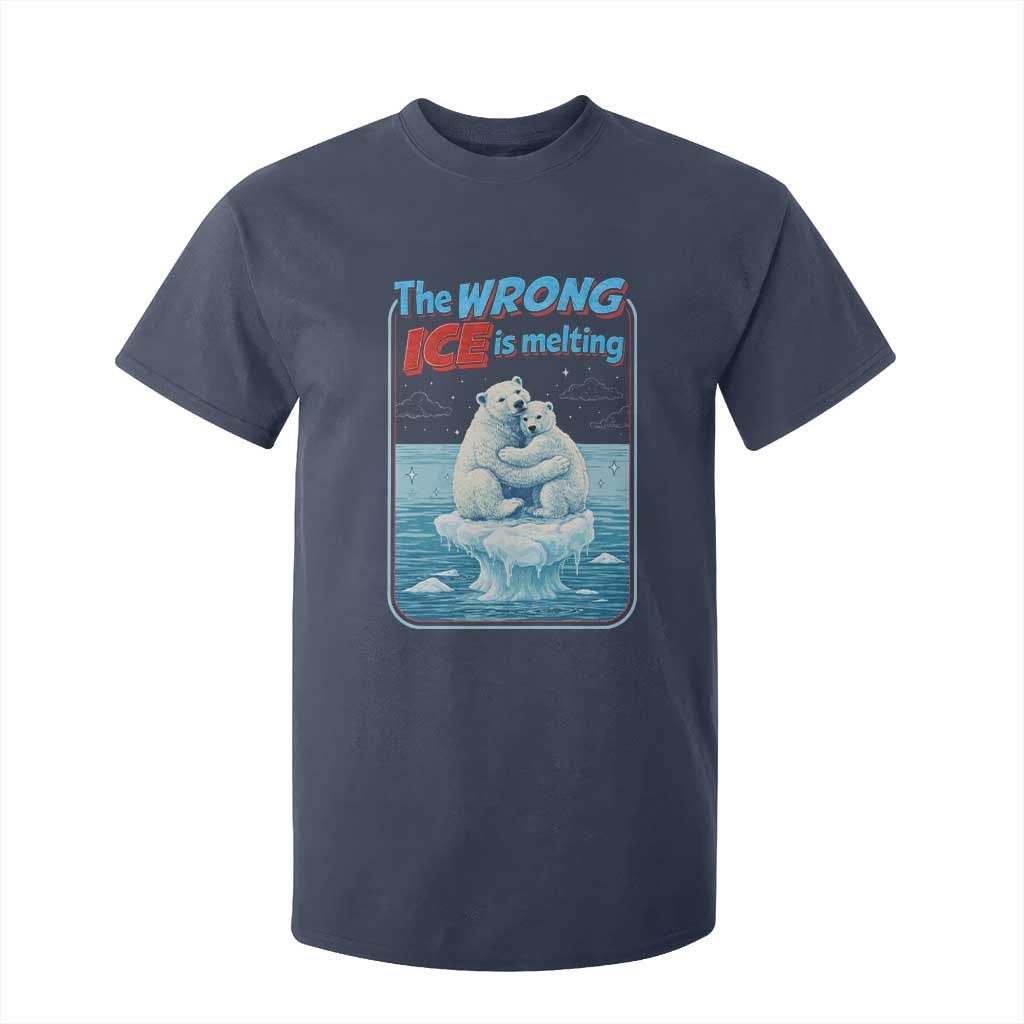 Fck Ice T Shirt For Kid The Wrong Ice Is Melting Polar Bear Social Justice TS10 Navy Print Your Wear