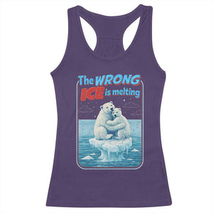 Fck Ice Racerback Tank Top The Wrong Ice Is Melting Polar Bear Social Justice TS10 Purple Print Your Wear