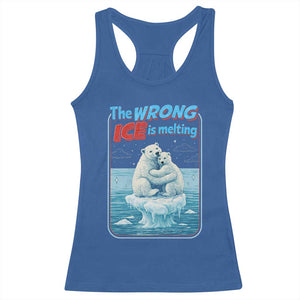 Fck Ice Racerback Tank Top The Wrong Ice Is Melting Polar Bear Social Justice TS10 Royal Blue Print Your Wear