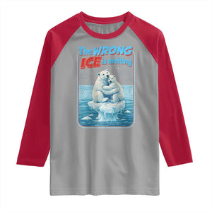 Fck Ice Raglan Shirt The Wrong Ice Is Melting Polar Bear Social Justice TS10 Sport Gray Red Print Your Wear