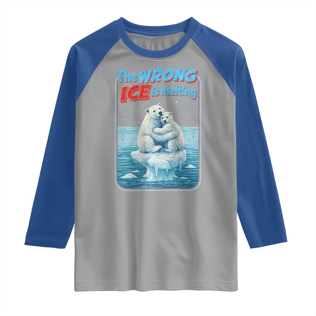 Fck Ice Raglan Shirt The Wrong Ice Is Melting Polar Bear Social Justice TS10 Sport Gray Royal Print Your Wear