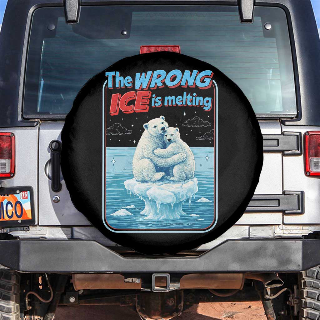 Fck Ice Spare Tire Cover The Wrong Ice Is Melting Polar Bear Social Justice TS10 No hole Black Print Your Wear