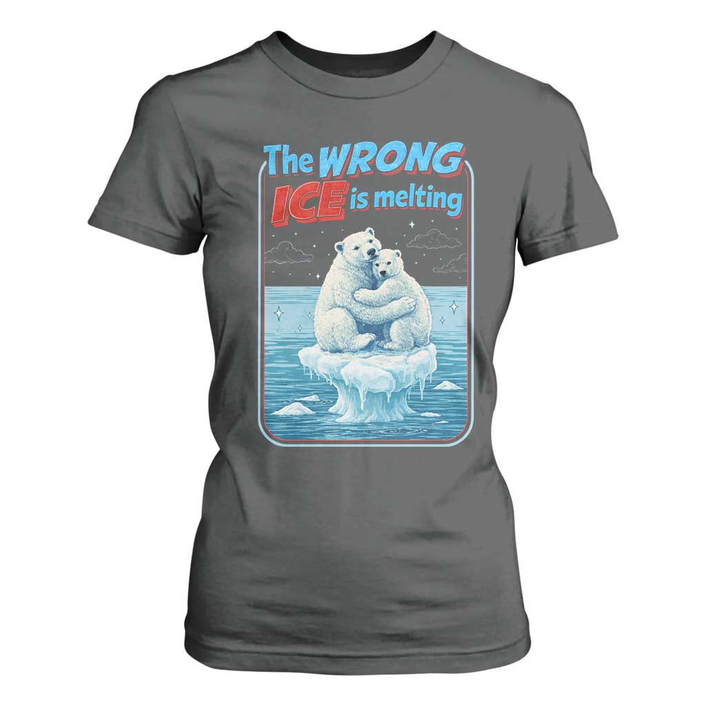 Fck Ice T Shirt For Women The Wrong Ice Is Melting Polar Bear Social Justice TS10 Dark Heather Print Your Wear