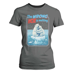 Fck Ice T Shirt For Women The Wrong Ice Is Melting Polar Bear Social Justice TS10 Dark Heather Print Your Wear