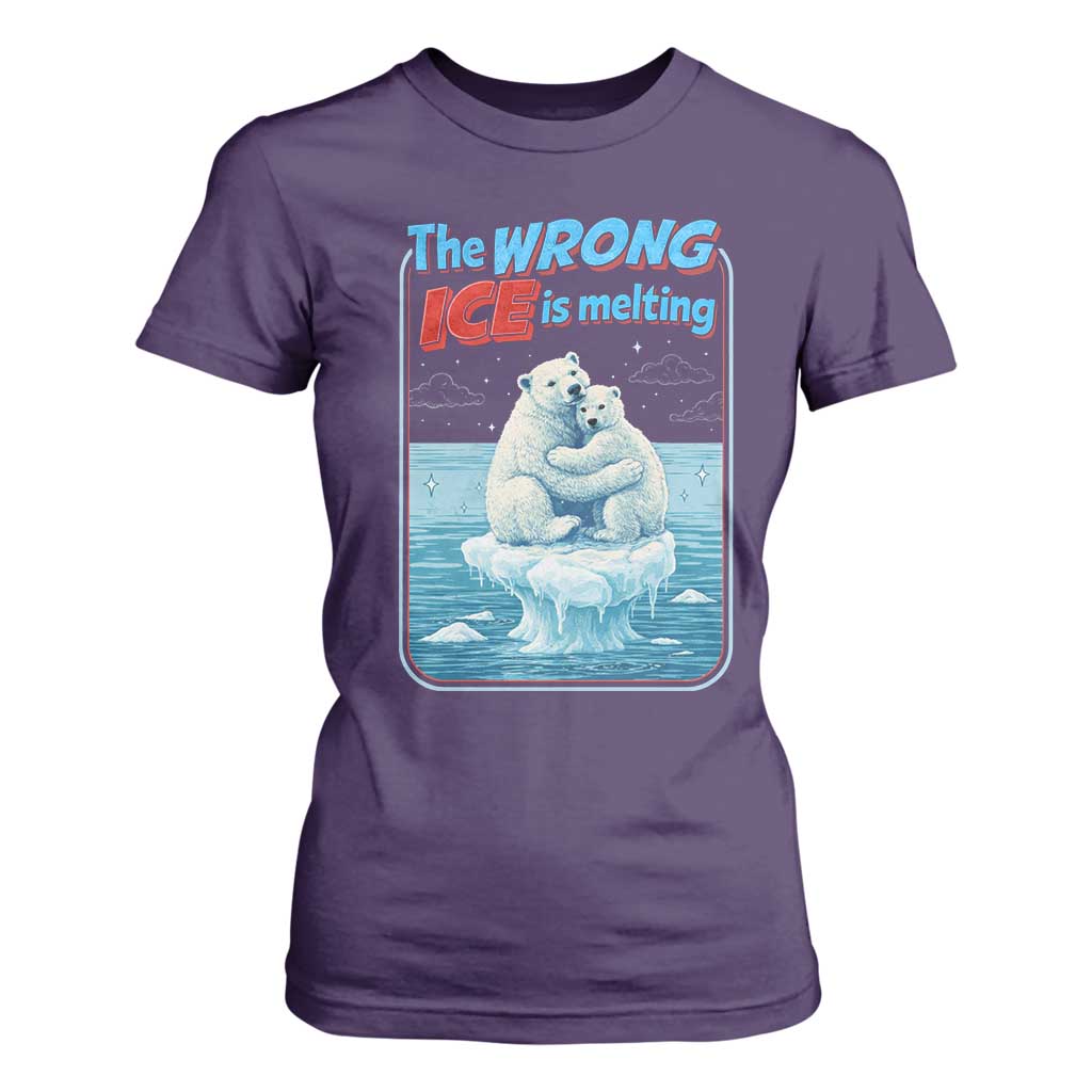 Fck Ice T Shirt For Women The Wrong Ice Is Melting Polar Bear Social Justice TS10 Purple Print Your Wear