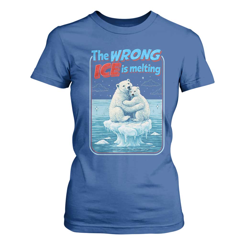 Fck Ice T Shirt For Women The Wrong Ice Is Melting Polar Bear Social Justice TS10 Royal Blue Print Your Wear