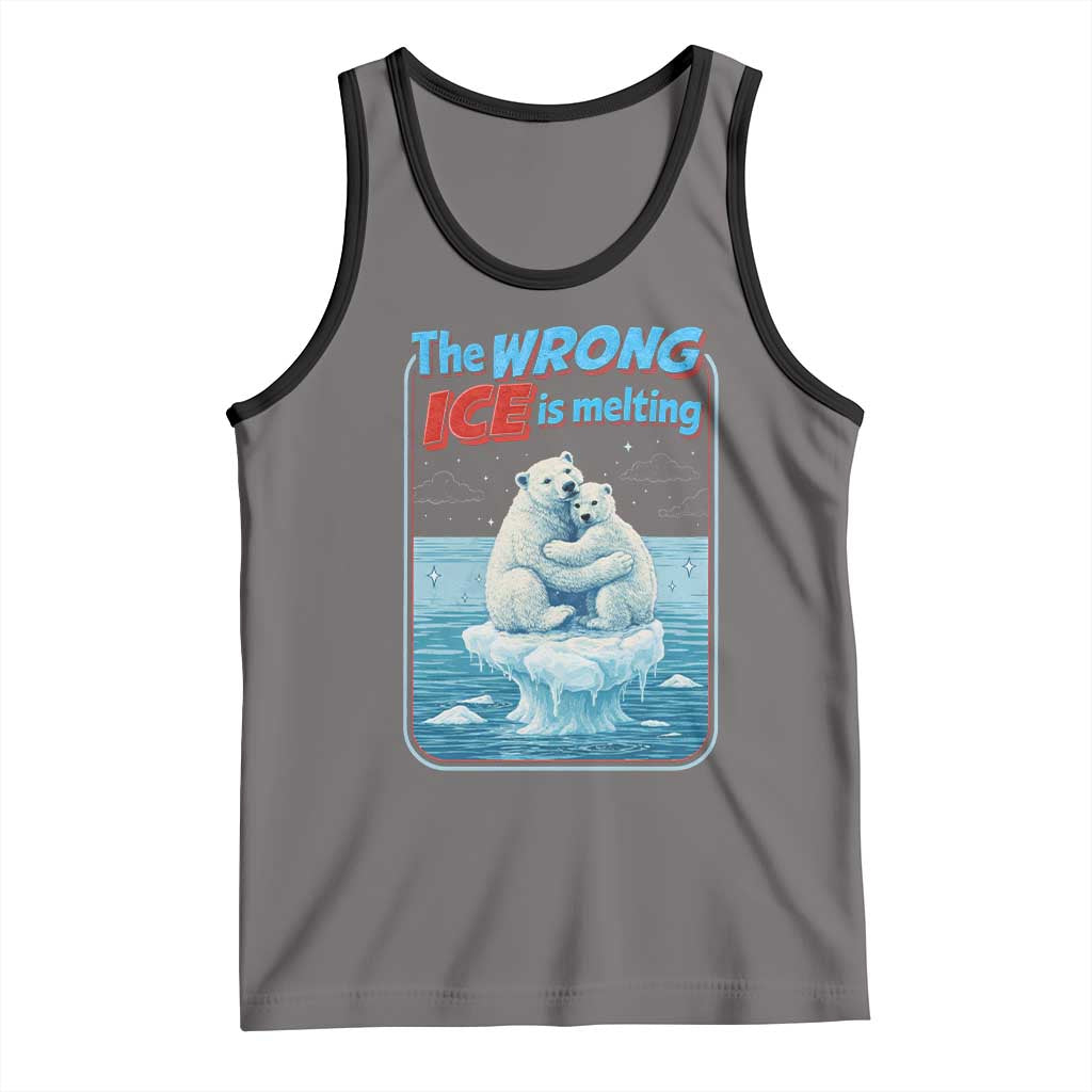 Fck Ice Tank Top The Wrong Ice Is Melting Polar Bear Social Justice TS10 Deep Heather Black Print Your Wear