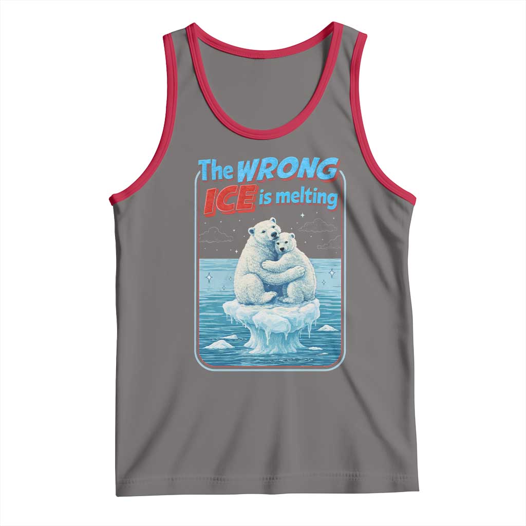 Fck Ice Tank Top The Wrong Ice Is Melting Polar Bear Social Justice TS10 Deep Heather Red Print Your Wear