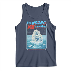 Fck Ice Tank Top The Wrong Ice Is Melting Polar Bear Social Justice TS10 Navy Print Your Wear