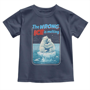 Fck Ice Toddler T Shirt The Wrong Ice Is Melting Polar Bear Social Justice TS10 Navy Print Your Wear