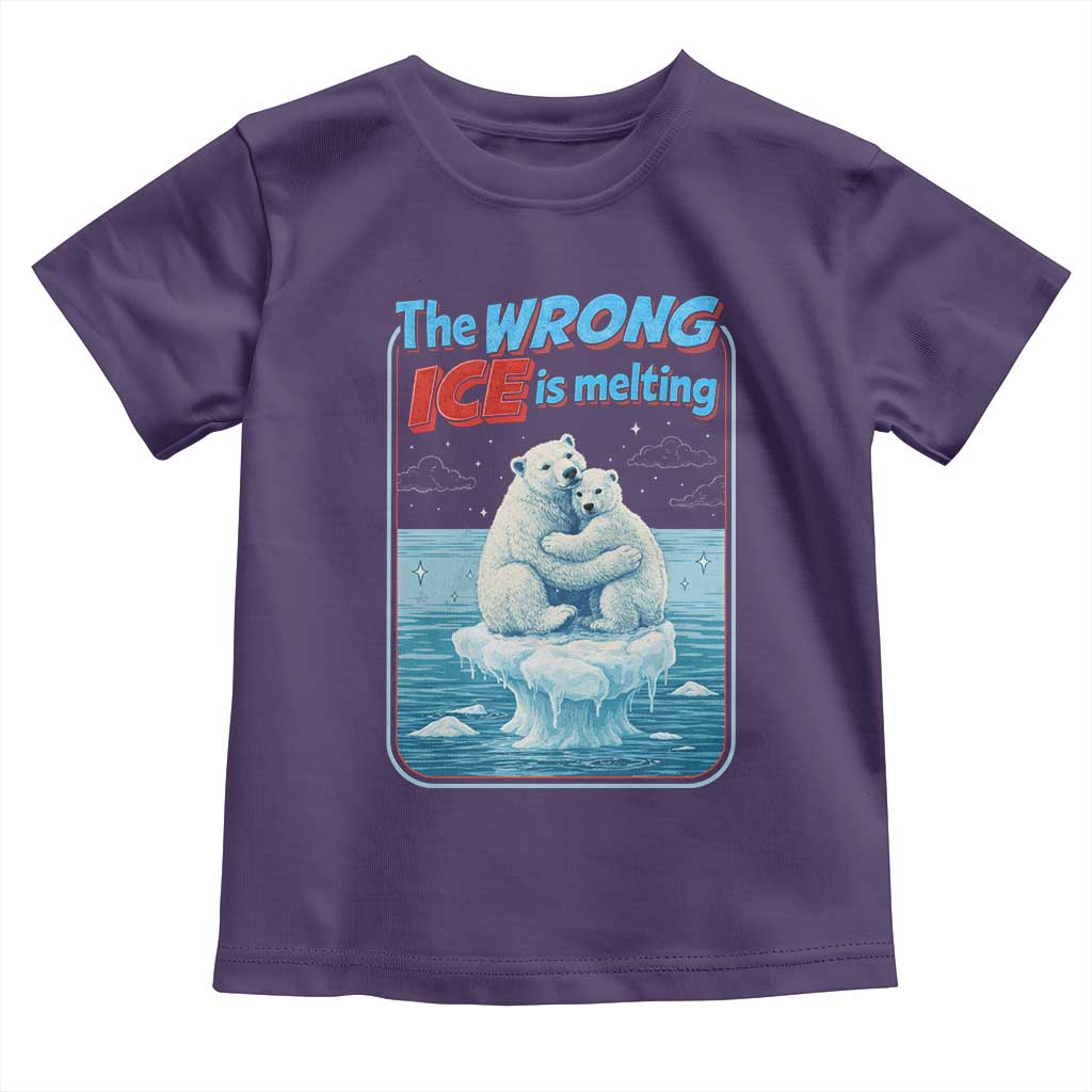 Fck Ice Toddler T Shirt The Wrong Ice Is Melting Polar Bear Social Justice TS10 Purple Print Your Wear