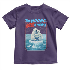 Fck Ice Toddler T Shirt The Wrong Ice Is Melting Polar Bear Social Justice TS10 Purple Print Your Wear