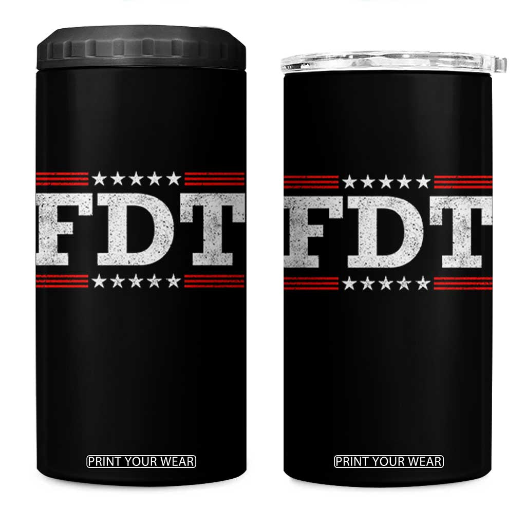 FDT 4 in 1 Can Cooler Tumbler Resistance Resist Tyranny Support TS10 One Size: 16 oz Black Print Your Wear