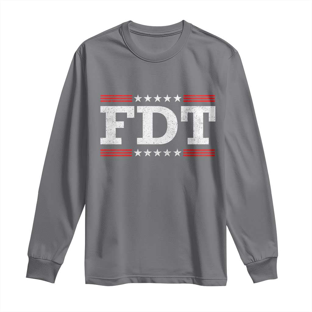 FDT Long Sleeve Shirt Resistance Resist Tyranny Support TS10 Charcoal Print Your Wear