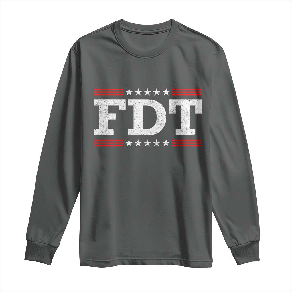 FDT Long Sleeve Shirt Resistance Resist Tyranny Support TS10 Dark Heather Print Your Wear