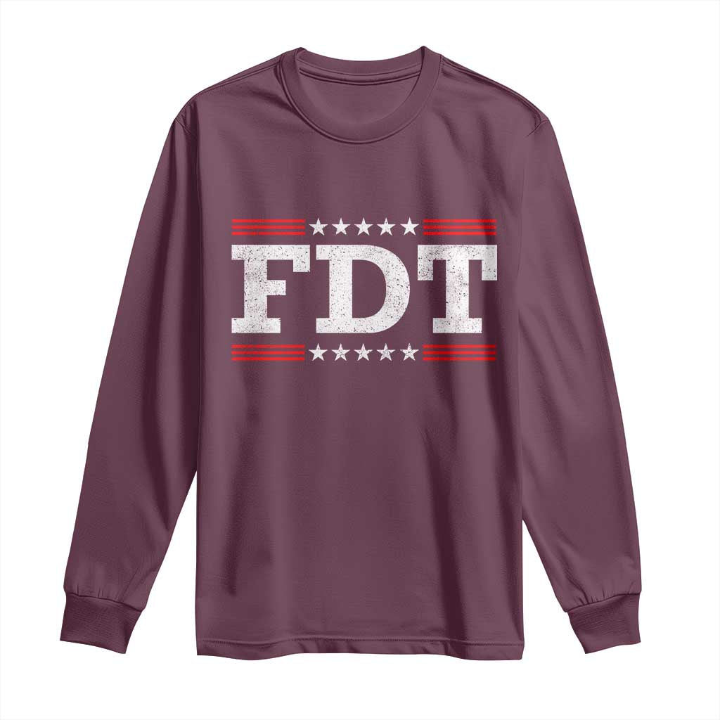 FDT Long Sleeve Shirt Resistance Resist Tyranny Support TS10 Maroon Print Your Wear