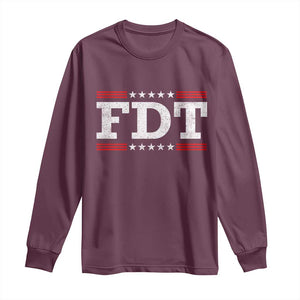 FDT Long Sleeve Shirt Resistance Resist Tyranny Support TS10 Maroon Print Your Wear